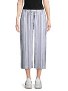 Beach Lunch Lounge Striped Wide Cropped Pants