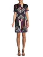 Versace Collection Printed Short-sleeve Mini Dress