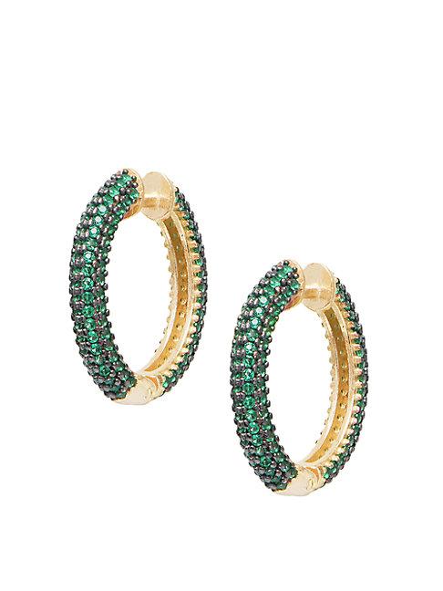Gabi Rielle Celebration 14k Gold Vermeil & Crystal Hoop Earrings