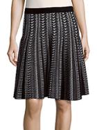 Saks Fifth Avenue Black Patterned Knit Skirt