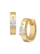 Gabi Rielle Get Personal 14k Gold Vermeil & Crystal Huggie Earrings