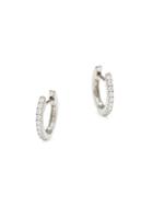 Nephora 14k White Gold & Diamond X-small Huggie Hoop Earrings