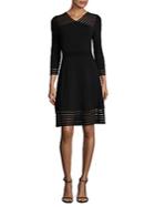 Calvin Klein Sheer Detail Fit-&-flare Dress