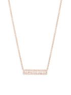 Ef Collection Diamond And 14k Rose Gold Baguette Bar Pendant Necklace