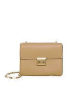 Luana Italy Anais Leather Trimmed Shoulder Bag