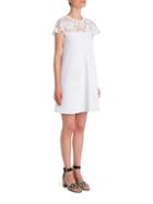 Valentino Lace-yoke Butterfly Knit Dress