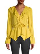 Bcbgmaxazria Wrapped Peplum Top