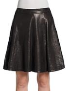 Diane Von Furstenberg Riley Leather Flowy Skirt