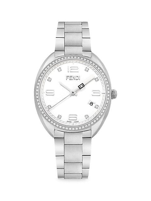 Fendi Momento Stainless Steel & Diamond Bracelet Watch