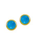 Luxeworks New York 14k Yellow Gold & Turquoise Earrings