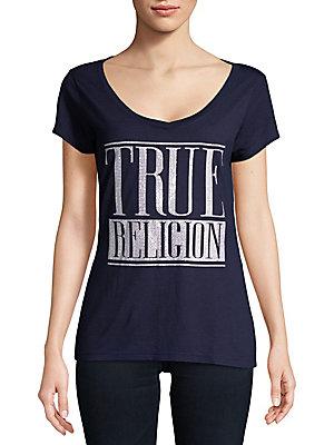 True Religion Logo V-neck Tee