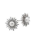 Anzie 3mm White Pearl & Silver Stud Earrings