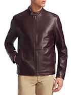 Saks Fifth Avenue Collection Zip Leather Bomber Jacket