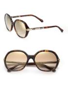 Tom Ford 57mm Round Crystal-detailed Acetate And Metal Sunglasses