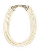 Heidi Daus Faux Pearl & Crystal Multi-strand Necklace- 20in