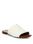 Michael Kors Collection Byrne Woven Leather Slides