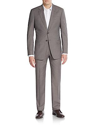 Armani Jeans Gio Grey Blue Stripe Suit