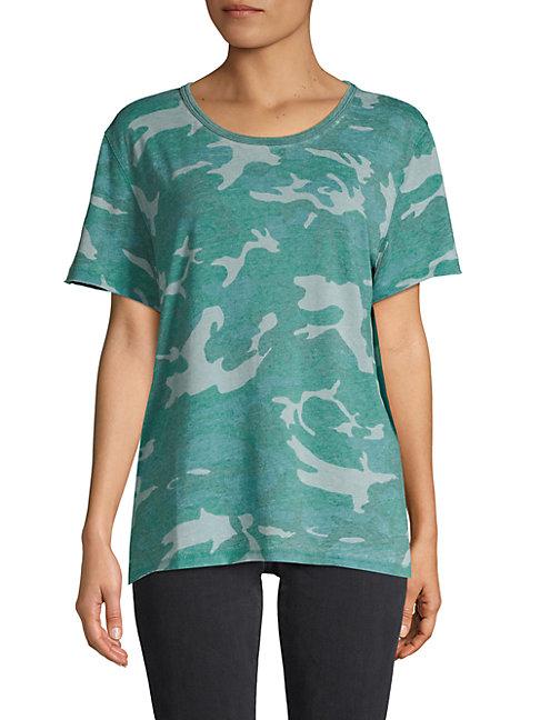 Free People Camouflage Cotton-blend Tee