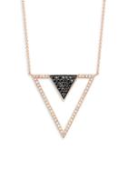 Effy 14k Rose Gold Diamond Triangle Pendant Necklace