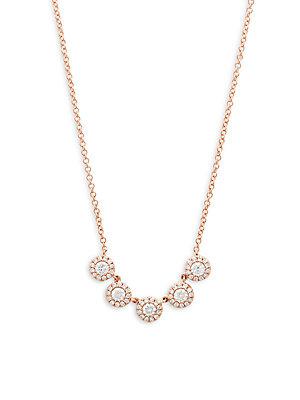 Diana M Jewels Diamond And 14k Rose Gold Frontal Necklace