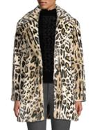 Frame Leopard-print Faux Fur Coat