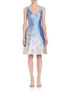 Theia Jacquard A-line Dress