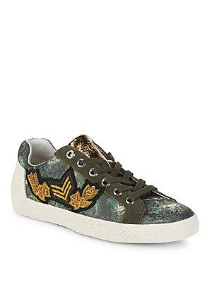 Ash Nak Embroidered Lace-up Sneakers