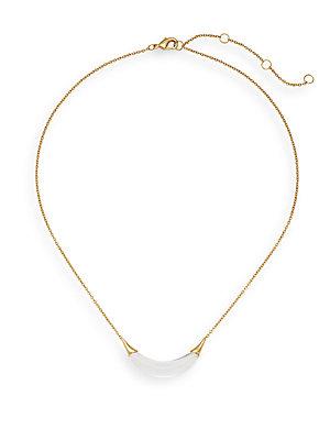Alexis Bittar Lucite Crescent Necklace/goldtone