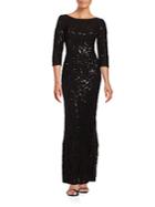 Adrianna Papell Solid Sequined Gown