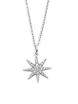 Casa Reale Starburst Diamond And 14k White Gold Pendant Necklace