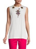 Dolce & Gabbana Embellished Fairy Sleeveless Silk Top