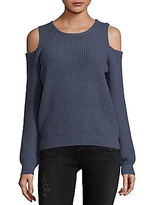 Philosophy By Republic Cold-shoulder Ribbed Pullover