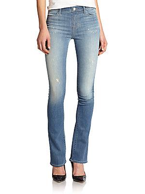 J Brand Remy High-rise Distressed Bootcut Jeans