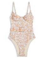 Weworewhat Danielle Belted One-piece Swimsuit