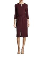 Lafayette 148 New York Wrap Front Solid Dress