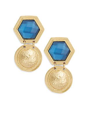 Stephanie Kantis Core Hex Crystal & 24k Goldplate Earrings