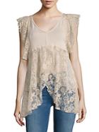 Free People Lace-trimmed Top