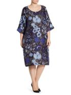 Max Mara Plus Voyage Delicato Silk Floral Bell-sleeve Dress