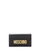 Moschino Logo Plaque Leather Wallet