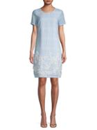 Karl Lagerfeld Paris Embroidered Lace Shift Dress