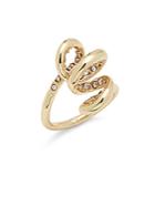 Alexis Bittar 10k Gold-plated Crystal Spiral Ring