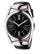 Gucci Horsebit Stainless Steel & Leather Strap Watch