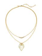 Alexis Bittar Lucite & Swarovski Crystal Double Layered Pendant Necklace