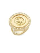 Temple St. Clair Diamond And 18k Yellow Gold Coin Statement Ring