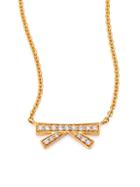 Hueb Origami Small Diamond & 18k Yellow Gold Pendant Necklace