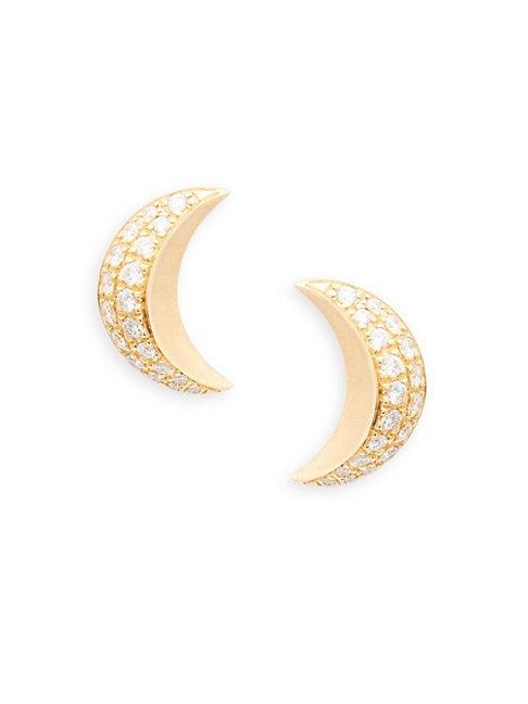 Temple St. Clair Bloomexcl 18k Yellow Gold & Diamond Crest Stud Earrings