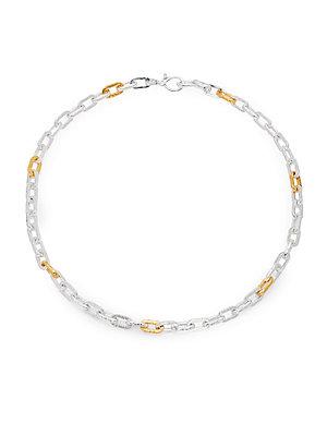 Gurhan Amulet 24k Gold-plated & Sterling Silver Chain-link Necklace- 18in