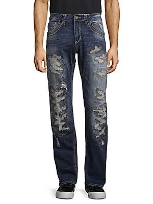 Affliction Distressed Washed Jeans