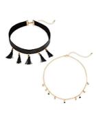 Cara Two-piece Tassel Choker & Chain Necklace Set