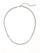 Vita Fede Half-moon Crystal Necklace/silvertone